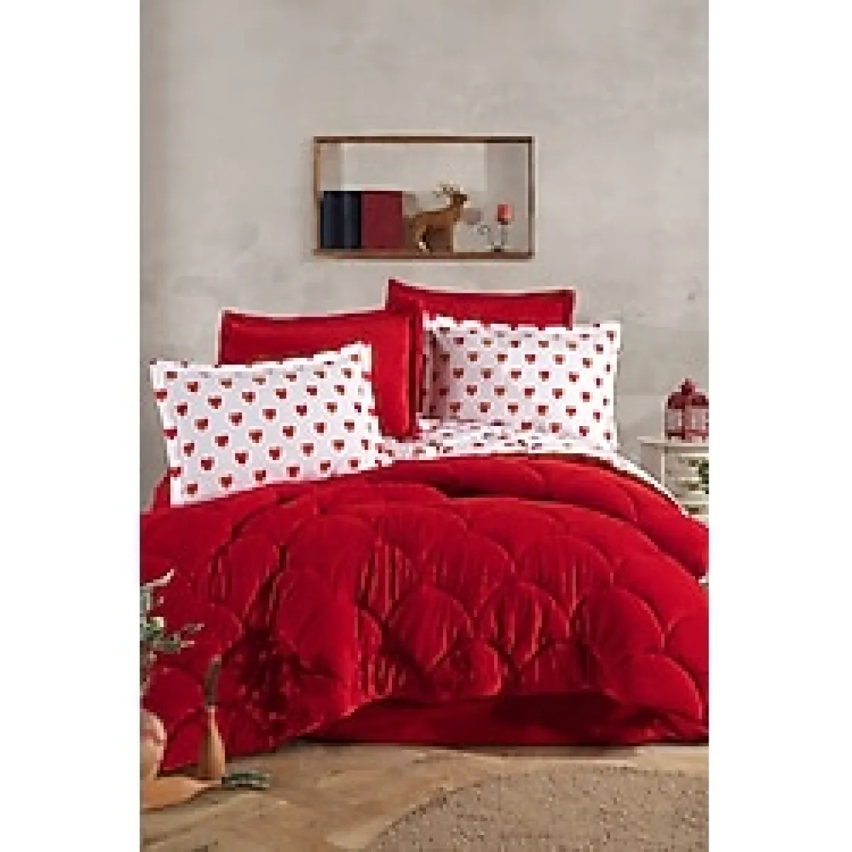 Wellsoft Çift Kişilik Uyku Seti Çift Taraflıamor - Beyaz