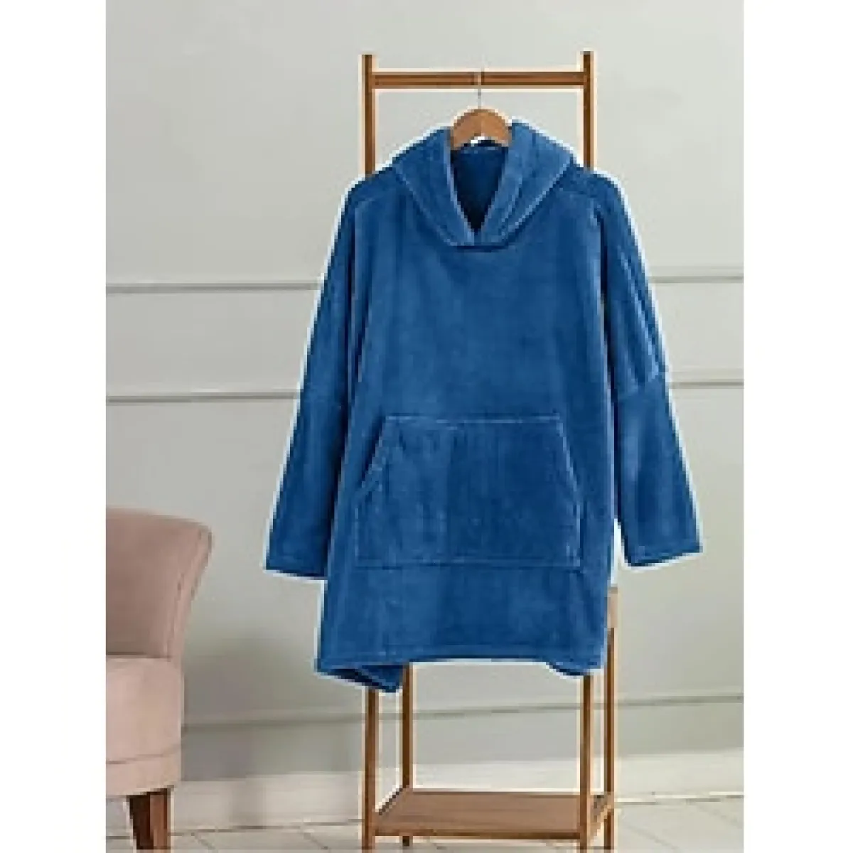 Wellsoft Kapsonlu Giyilebilir Tv Battaniyesi Unisex Over Size