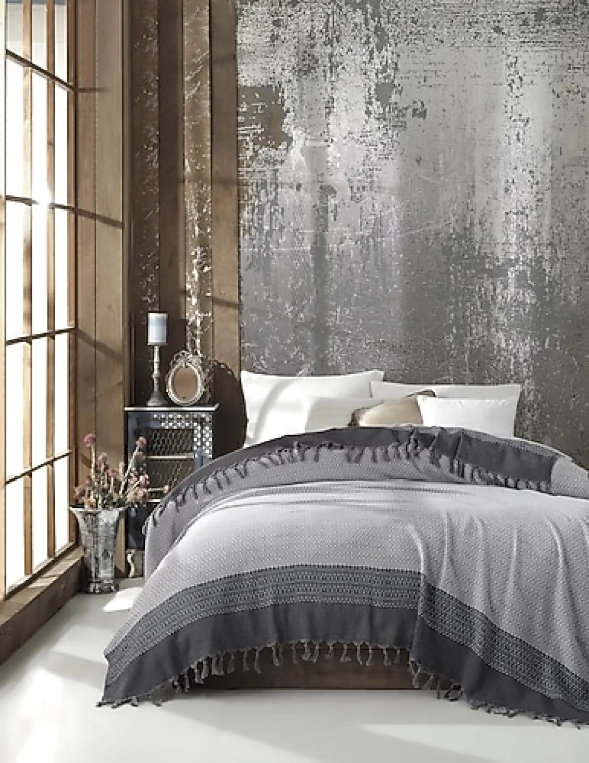 Wellstil Artemis 200x250 cm Peştamal Pike Gri