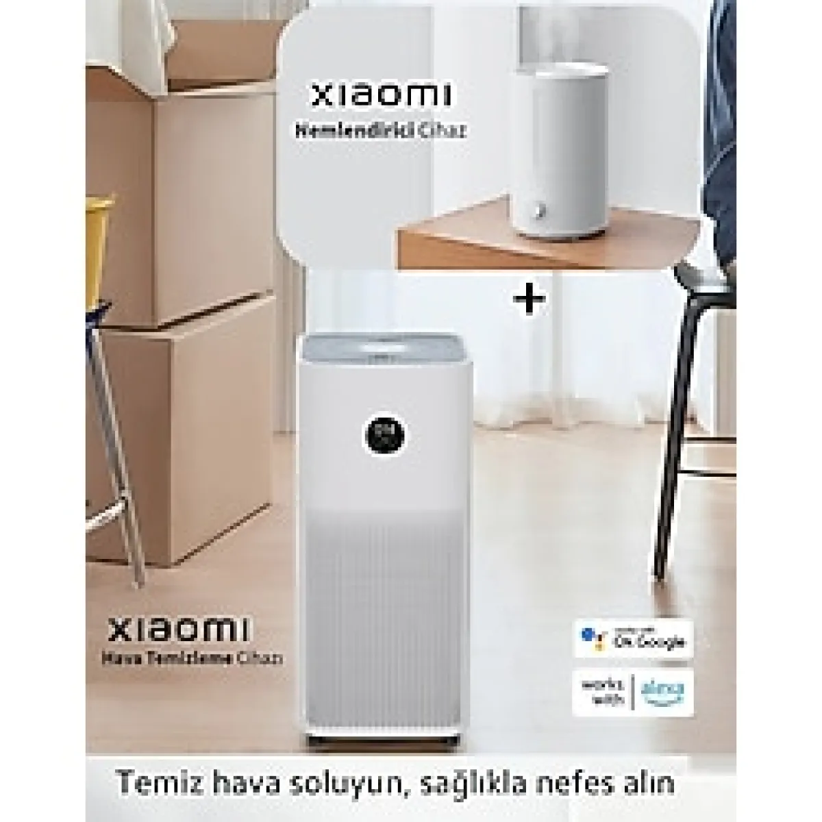 Xiaomi Hepa Filtreli Yüksek Hassasiyetli Pm 2.5 Sensör Akıllı Hava Temizleyici, 43M2 Alan Etkili + Xiaomi Hava Nemlendirici - Beyaz