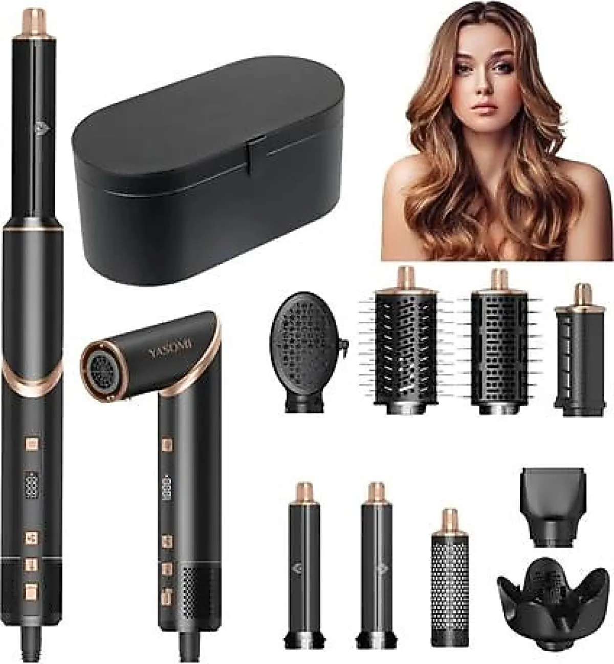 Yasomi Witero 9in1 Ultra Siyah Saç Şekillendirme Seti