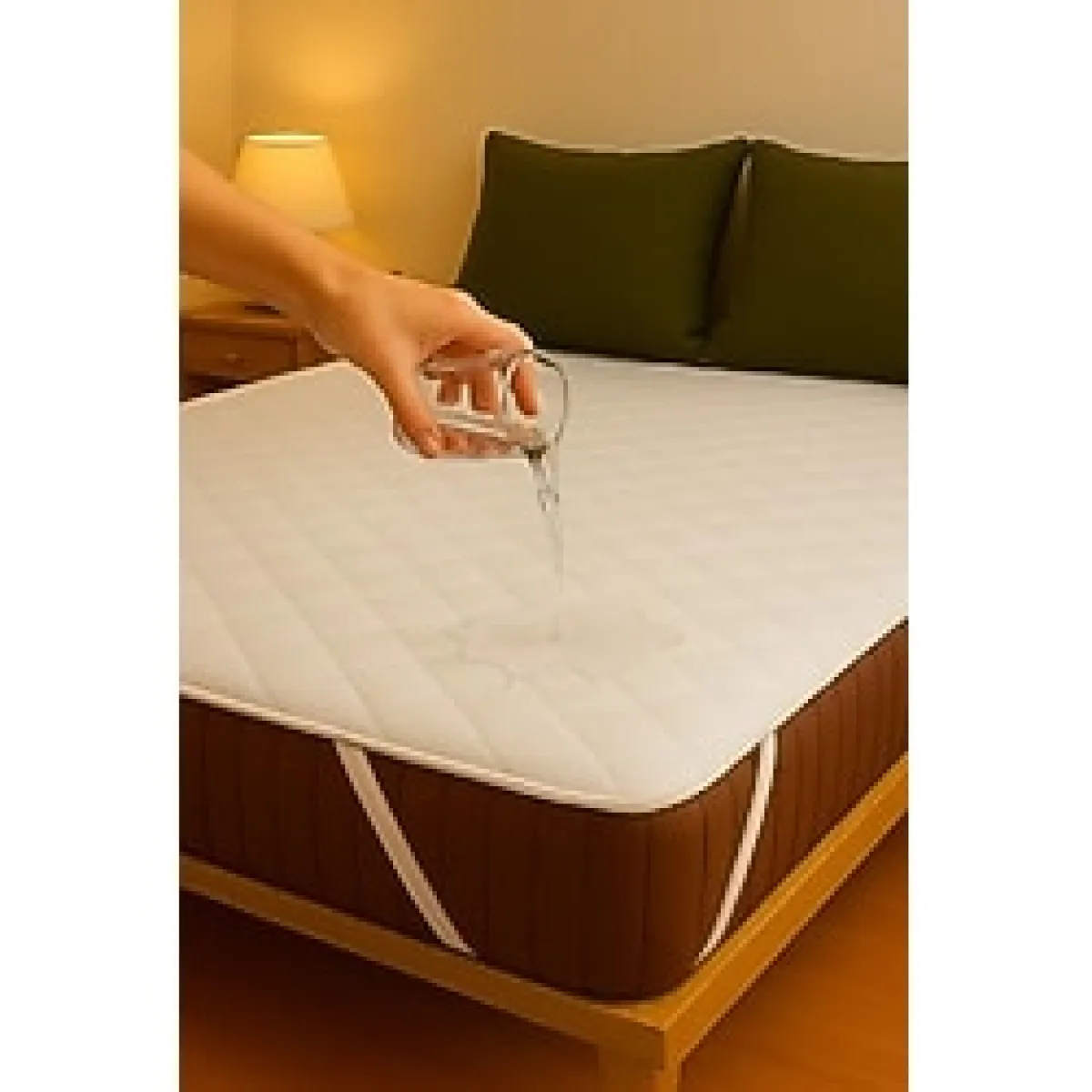Yatak Alezi Pamuklu Kapitone Köşe Lastikli Sıvı Geçirmez Yatak Koruyucu Beyaz (180 x 200)