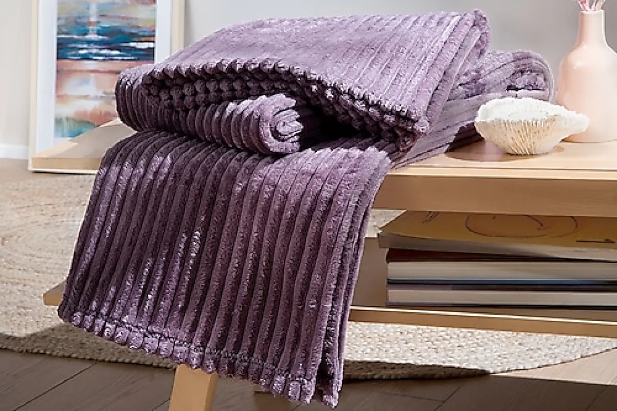 Yataş Holly Kül Moru 140x190 cm Welsoft TV Battaniyesi