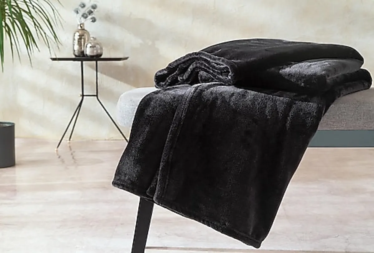 Yataş Olenna Antrasit 140x190 cm Welsoft TV Battaniyesi