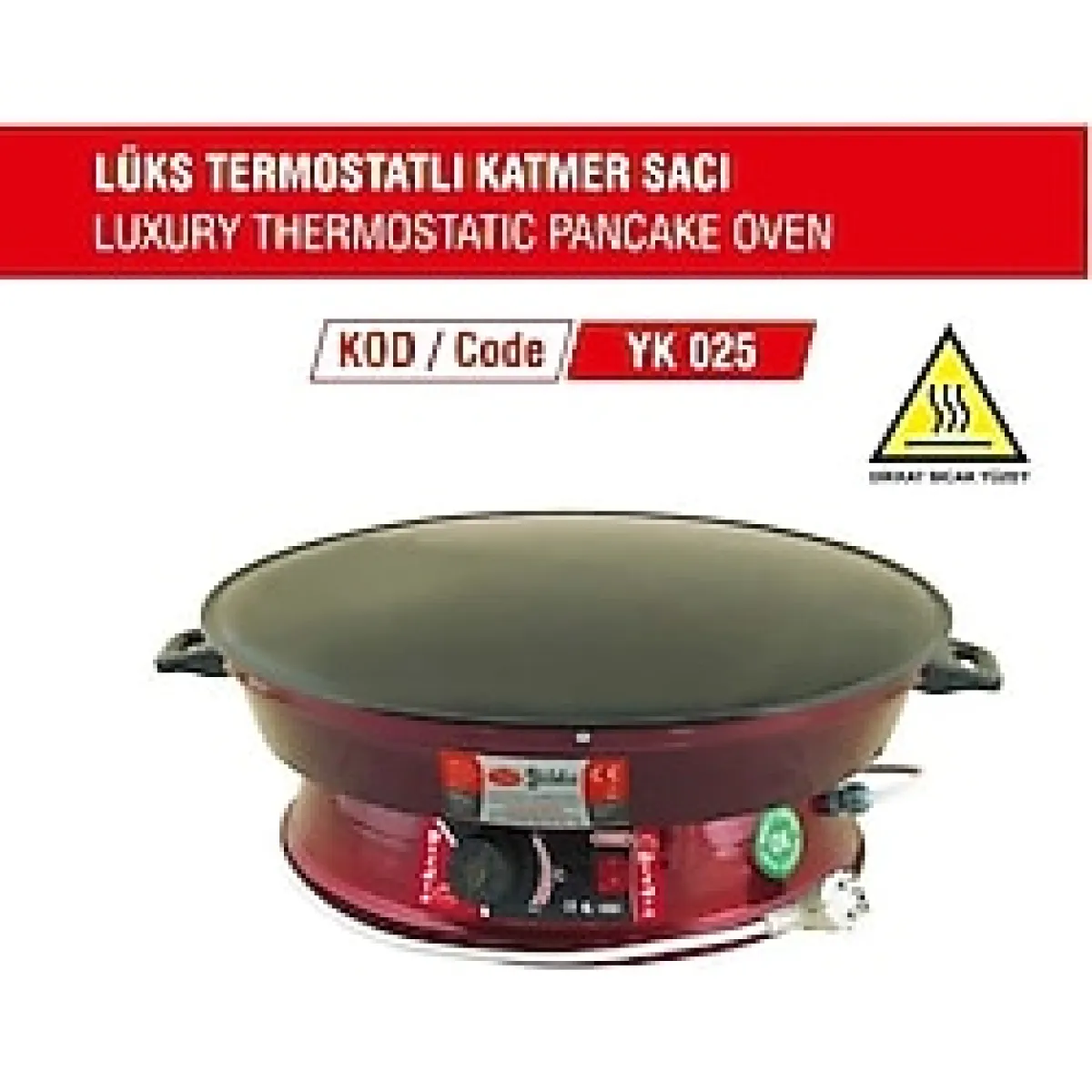 YILDIZ 2000w Elektrikli Lüks Termostatlı 50 Cm Ekmek,gözleme,börek Ve Katmer Sacı