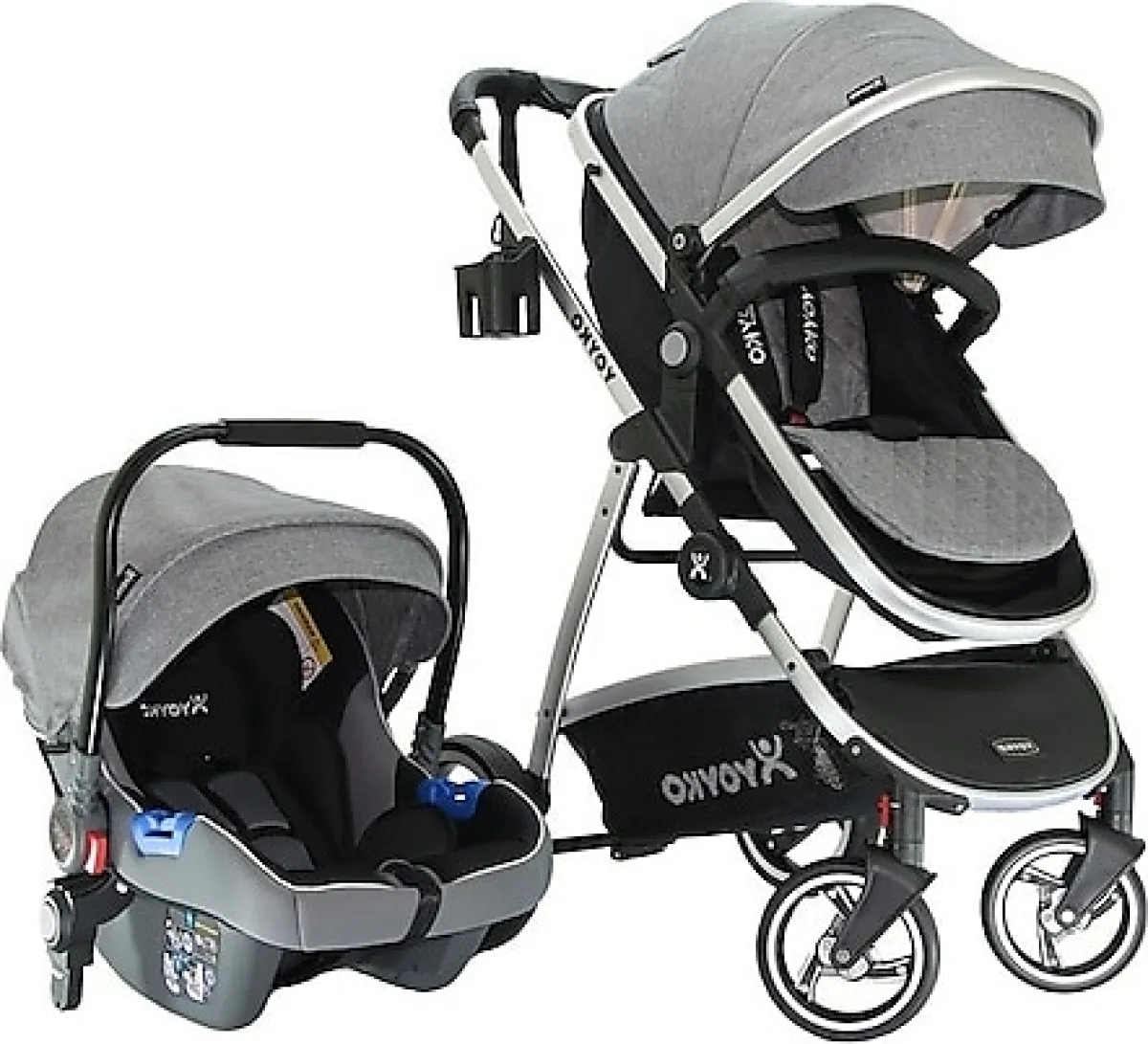 Yoyko City Gri Silver Travel Sistem Bebek Arabası