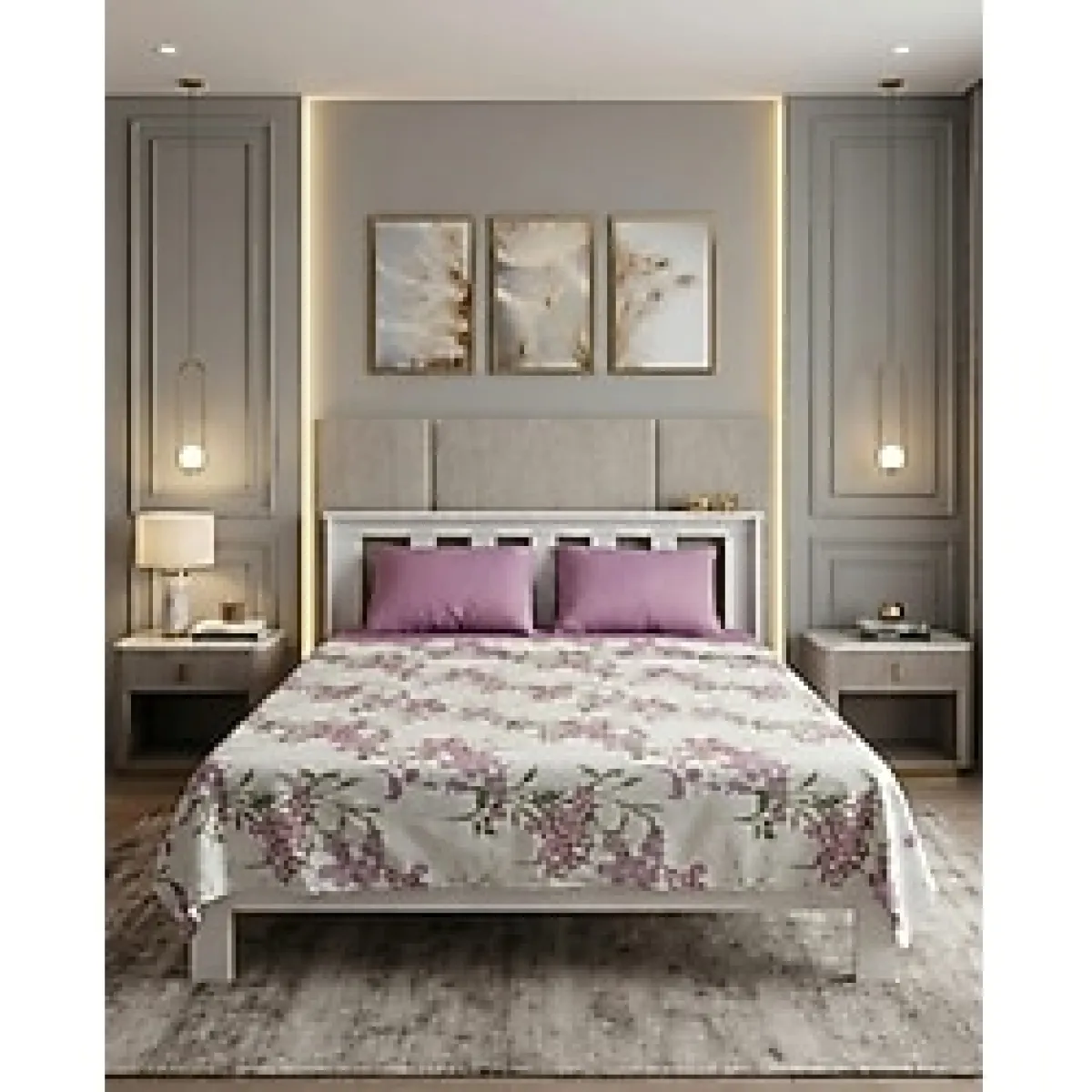 %100 Pamuk Pike Takımı 200X220 Çift Kişilik - Lastikli Çarşaflı (Çarşaf %80 Pamuk) - Pembe