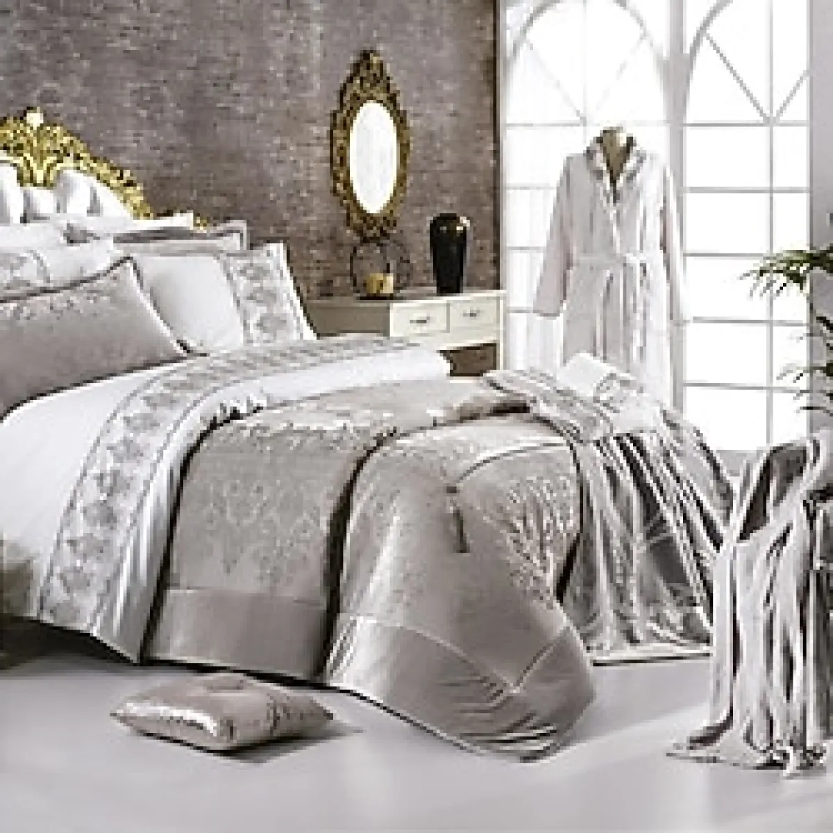 Zebra Casa Lucy Gri Çeyiz Seti