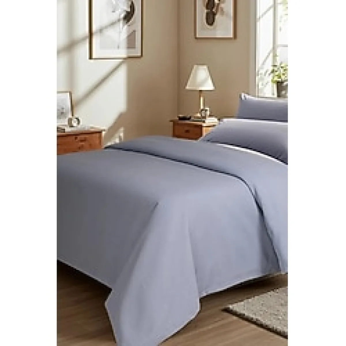 Zeno Çift Kişilik Pike Mavi