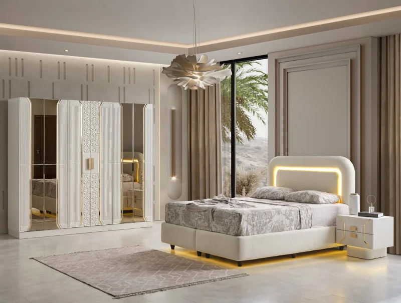 Merlin MDF Yatak Odastı Takımı (Başlıklı)