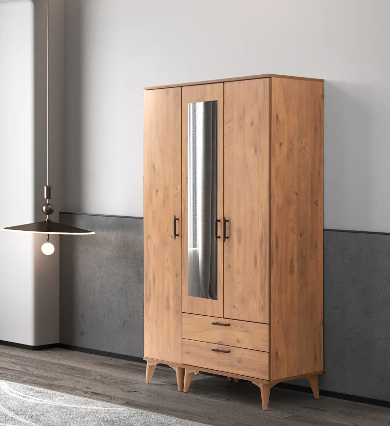 Akasya Ceviz 3 Kapılı Dolap (Er114)