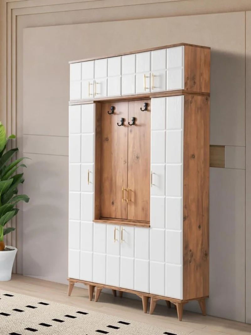 Berlin Beyaz Ceviz Portmanto (AK203)