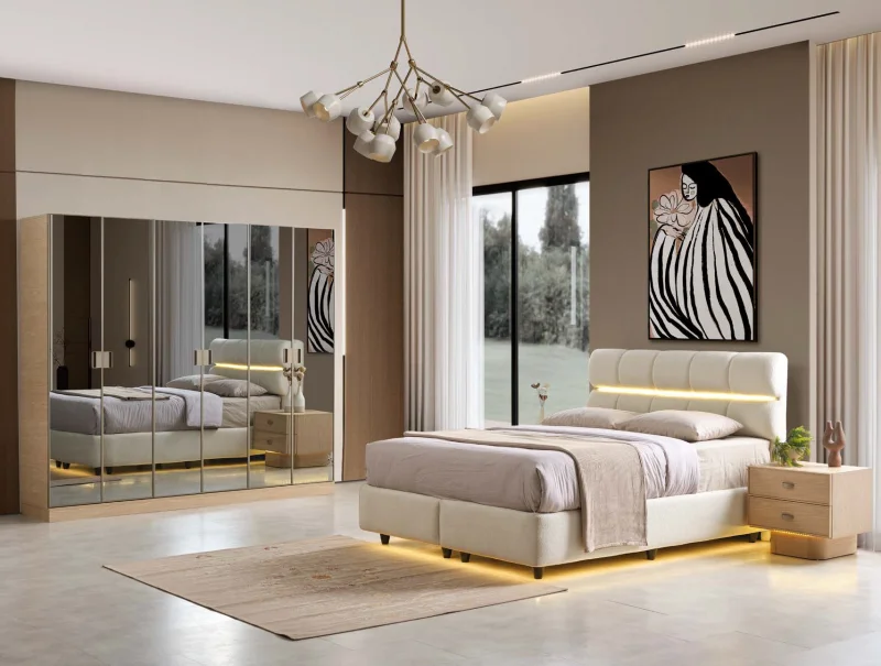 Savana MDF Yatak Odası Takımı (Başlıklı)