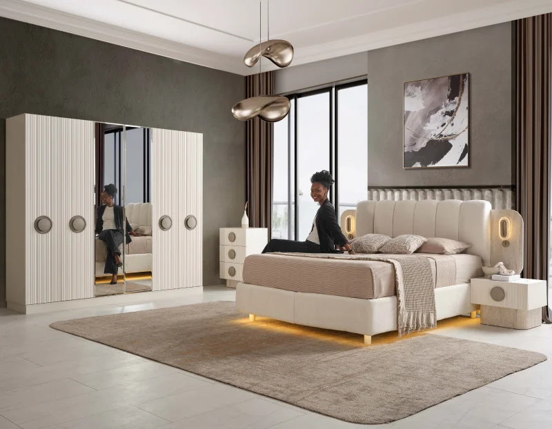 Segovia MDF Yatak Odası Takımı (Başlıklı)