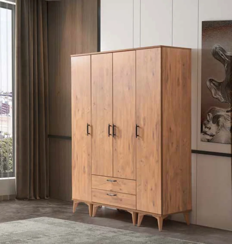 Akasya 4 Kapılı Ceviz Dolap (AK108 )