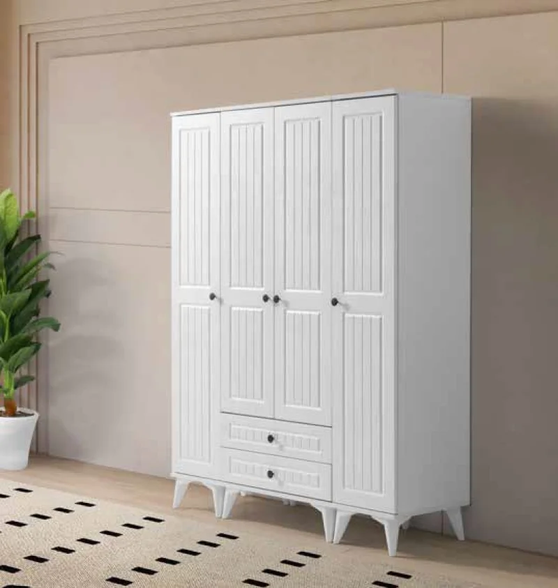 Asil 4 Kapılı Beyaz Dolap (AK106)