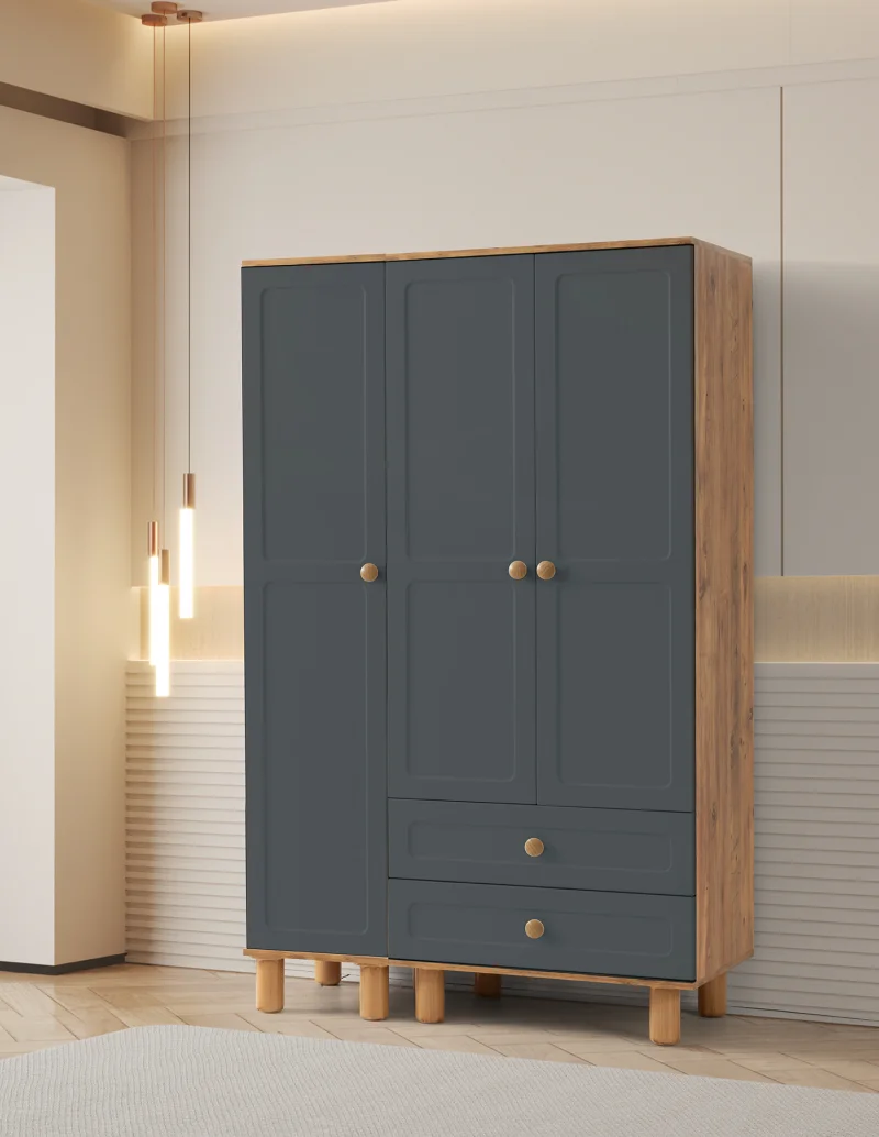 Zara 3 Kapılı Dolap Antrasit (Er104)