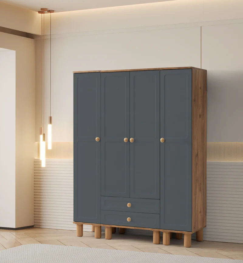 Zara 4 Kapılı Dolap Antrasit (Er103)