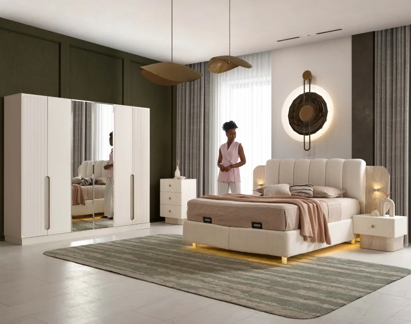 Cadiz MDF Yatak Odası Takımı (Başlıklı)