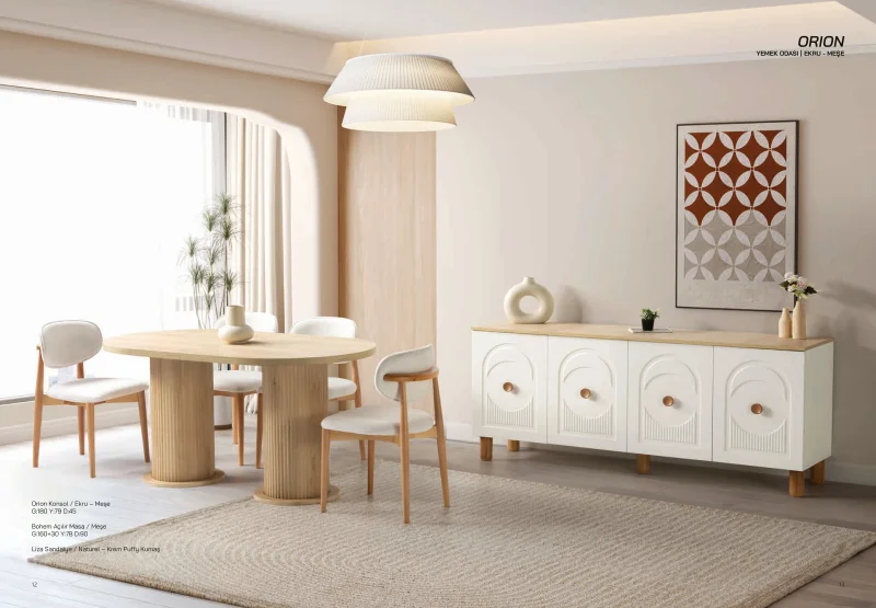 Orion Yemek Odası (Ekru-Meşe)