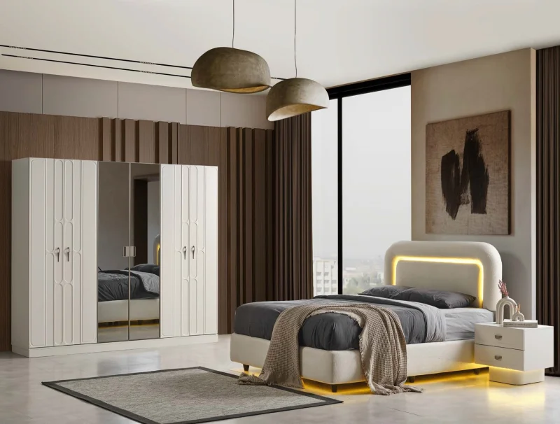 Aura MDF Yatak Odası Takımı (Başlıklı)