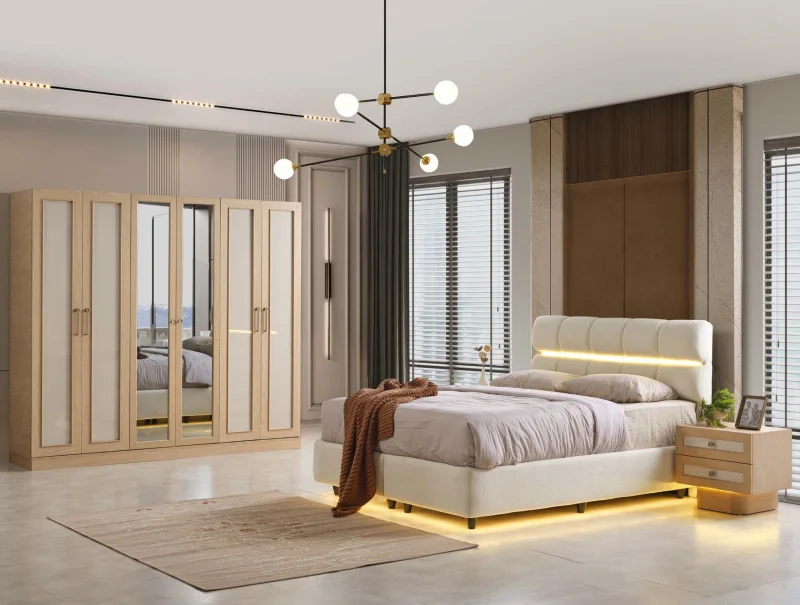 Helis MDF Yatak Odası Takımı (Başlıklı)