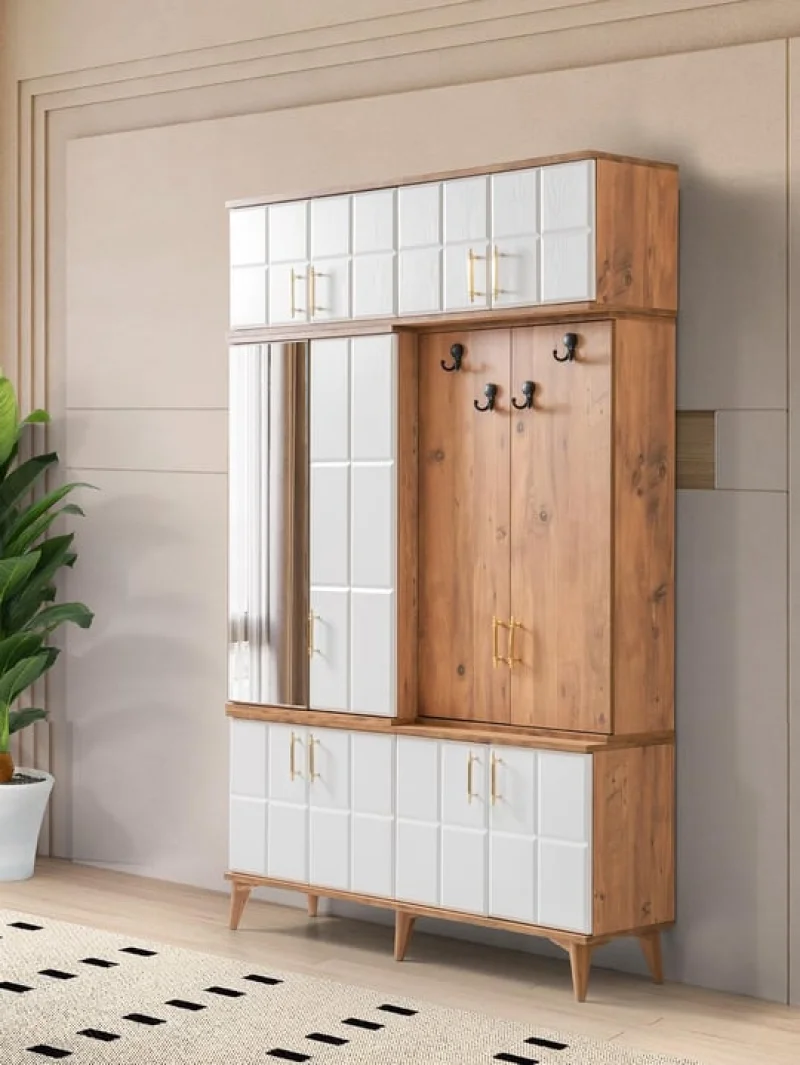 Akbulut Prestij Beyaz Ceviz Portmanto (AK202)