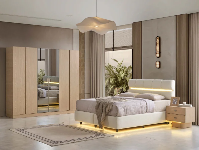 Motto MDF Yatak Odası Takımı (Başlıklı)