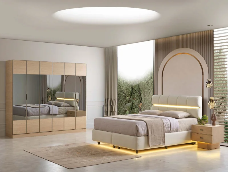 Soho MDF Yatak Odası Takımı (Başlıklı)