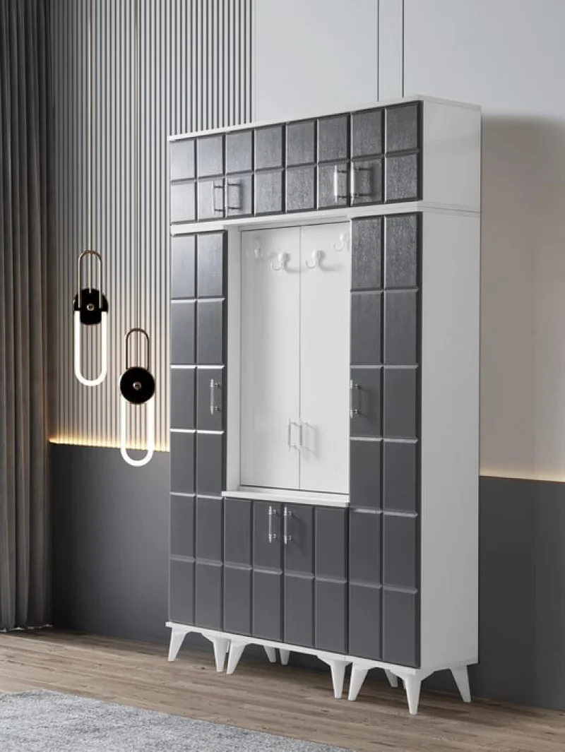 Berlin Beyaz Antrasit Portmanto (AK204)